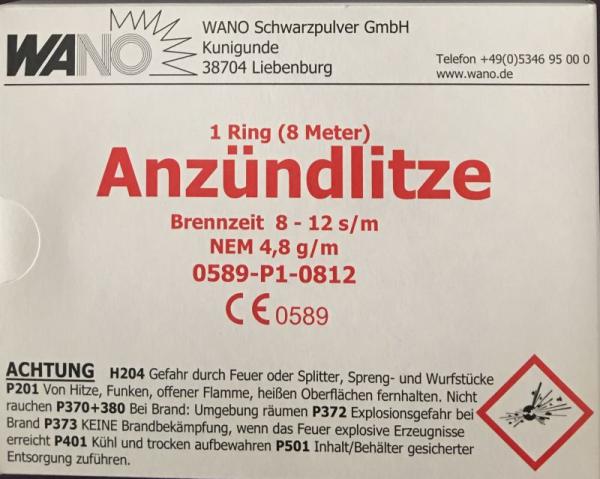 Anzündlitze, rot, 8-12 s/m